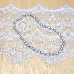 Monet silver faux pearls 17 inches